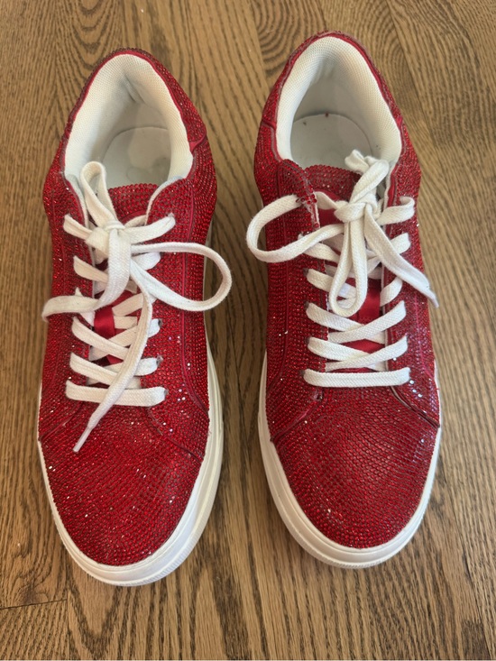 Jessica Simpson Shoes - Jessica Simpson Women’s Sparkling Ruby Red Platform Sneakers